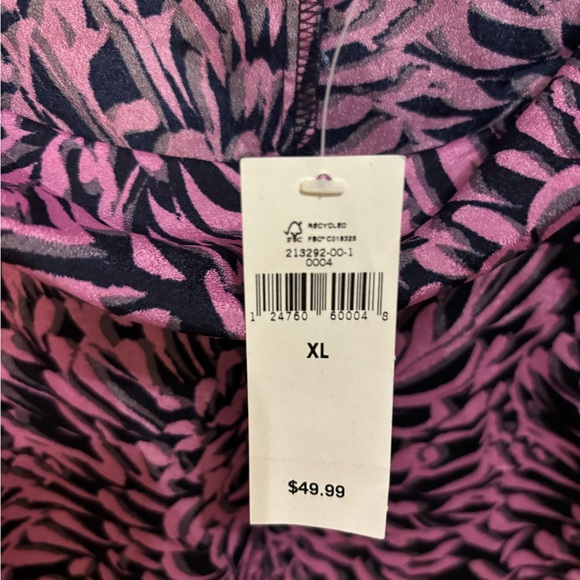 Stunning NWT Banana Republic Size XL Sleeveless Floral Top in Pink and Black - Picture 7 of 7
